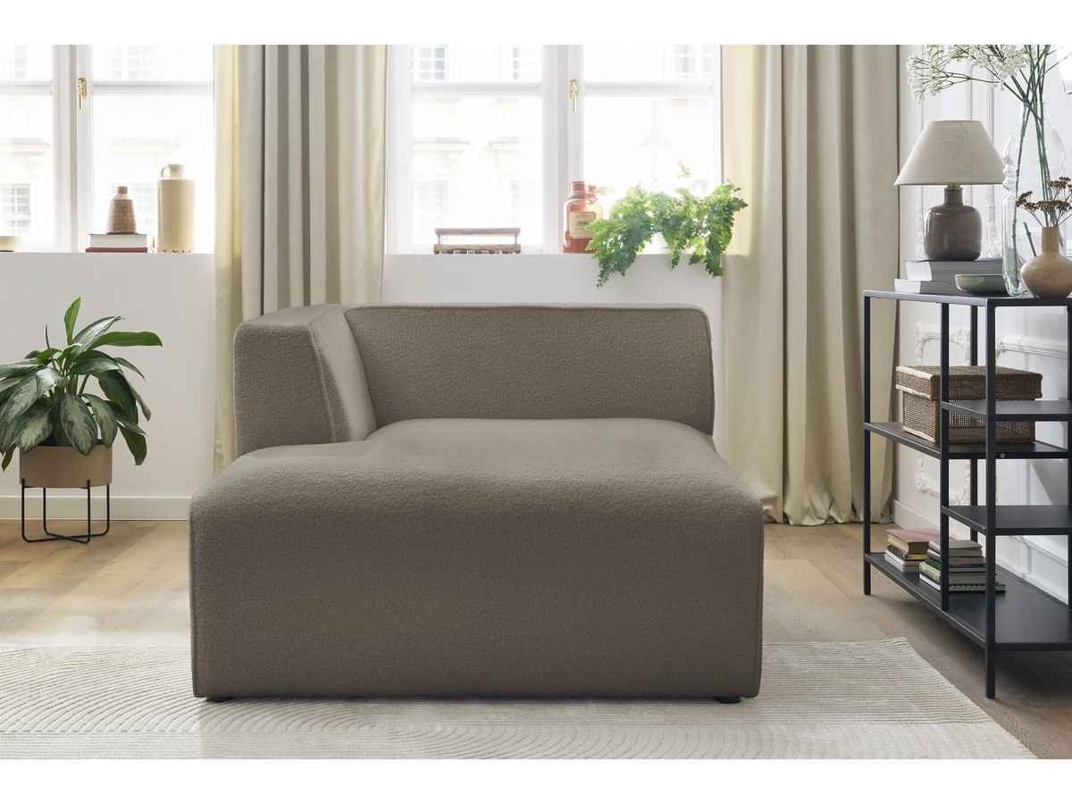 Méridienne pour canapé modulable MEGEVE bouclette marron — vue 5