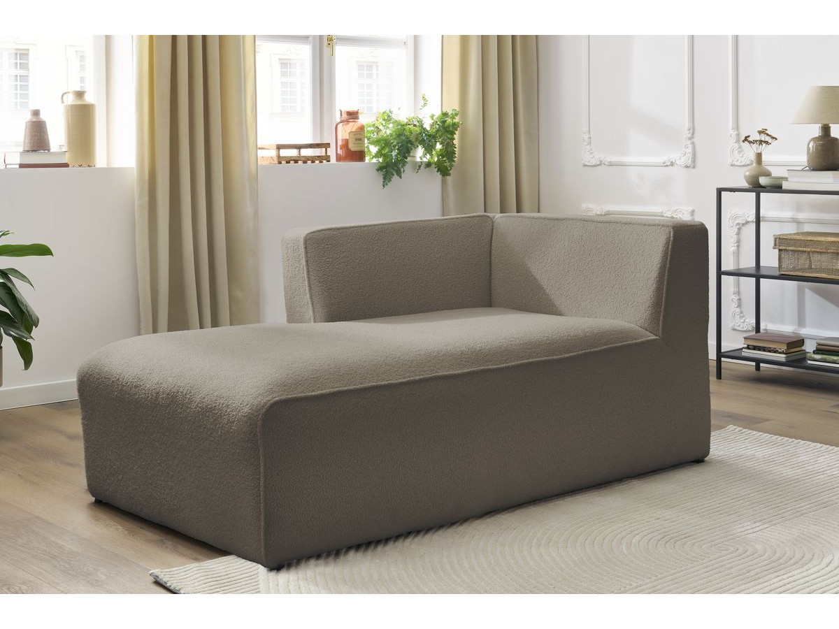 Méridienne pour canapé modulable MEGEVE tissu bouclette