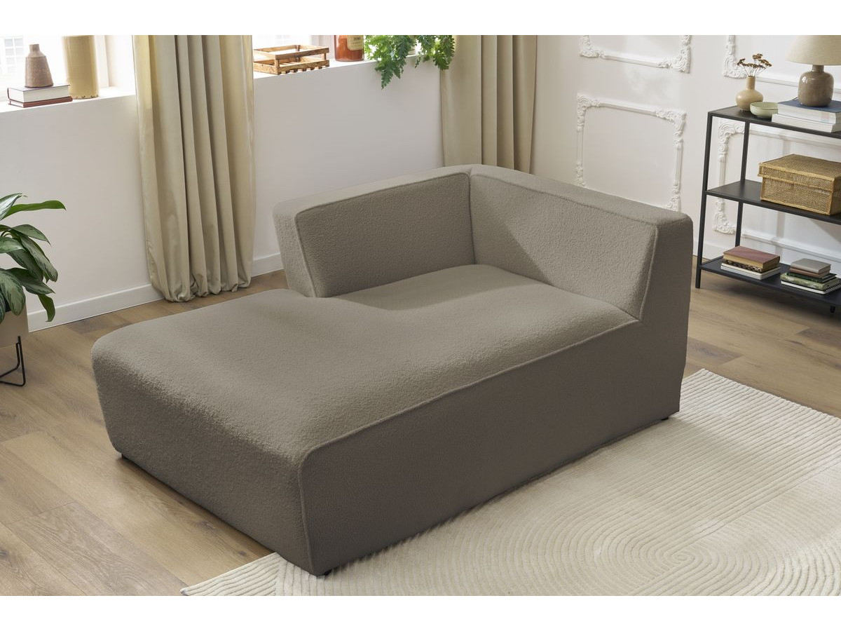 Méridienne pour canapé modulable MEGEVE tissu bouclette