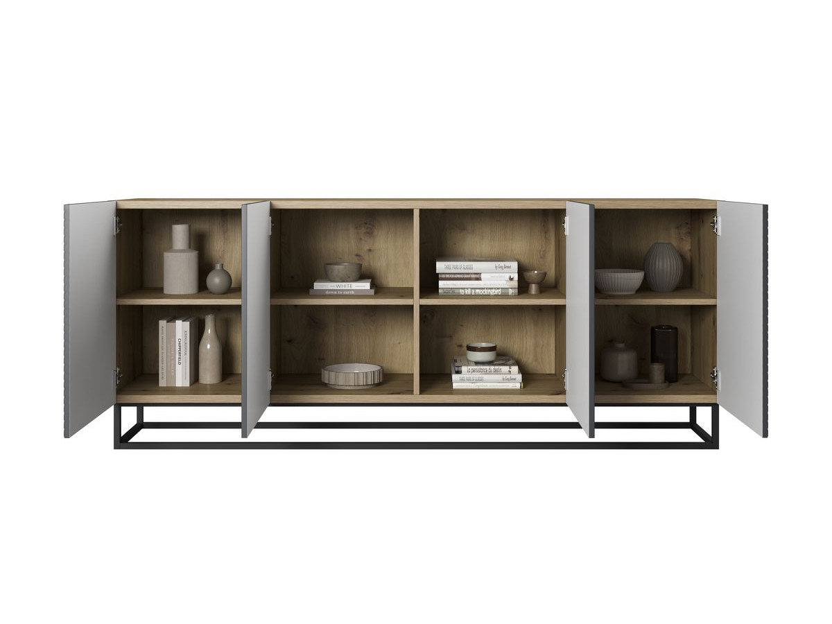ALICE 4-deurs dressoir 200 cm metalen poten