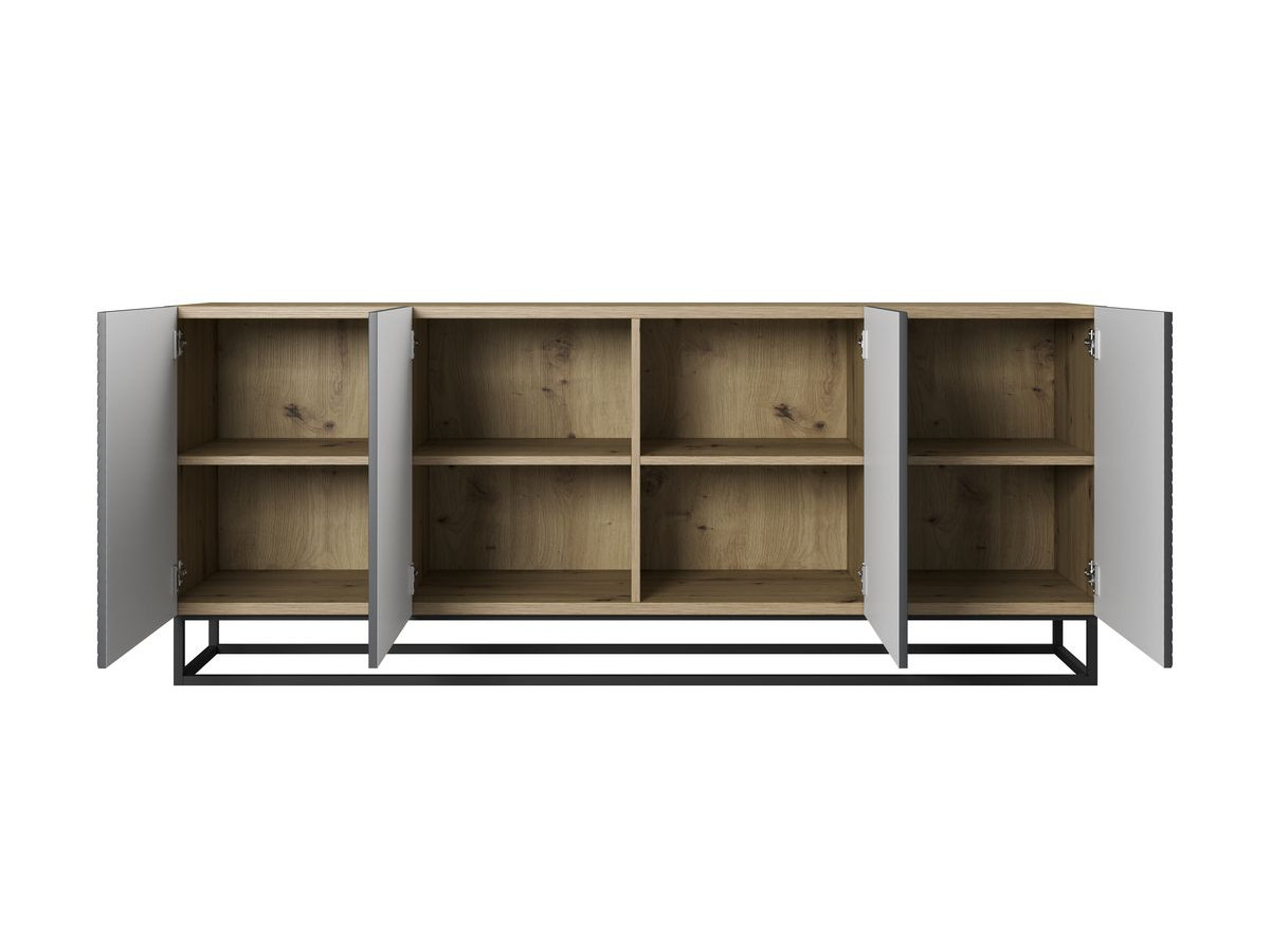 ALICE set met 200 cm tv-meubel + 200 cm 4-deurs dressoir met metalen poten