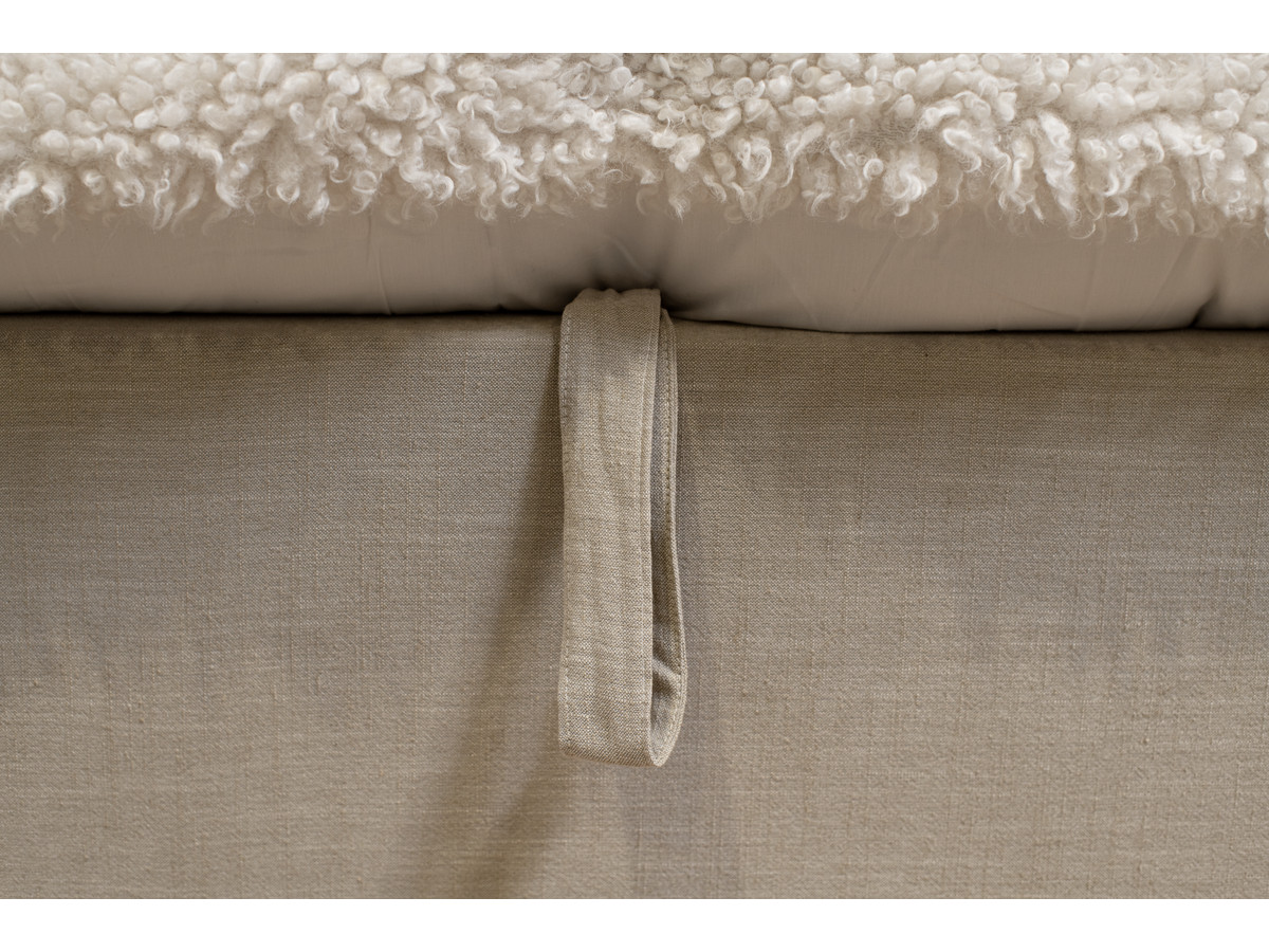 COLETTE opbergbed in structuurstof met linnen