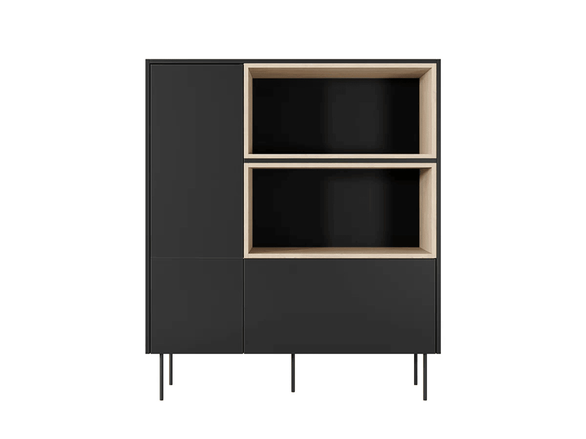 ATLAS 120 cm 2-deurs hoog dressoir met nissen