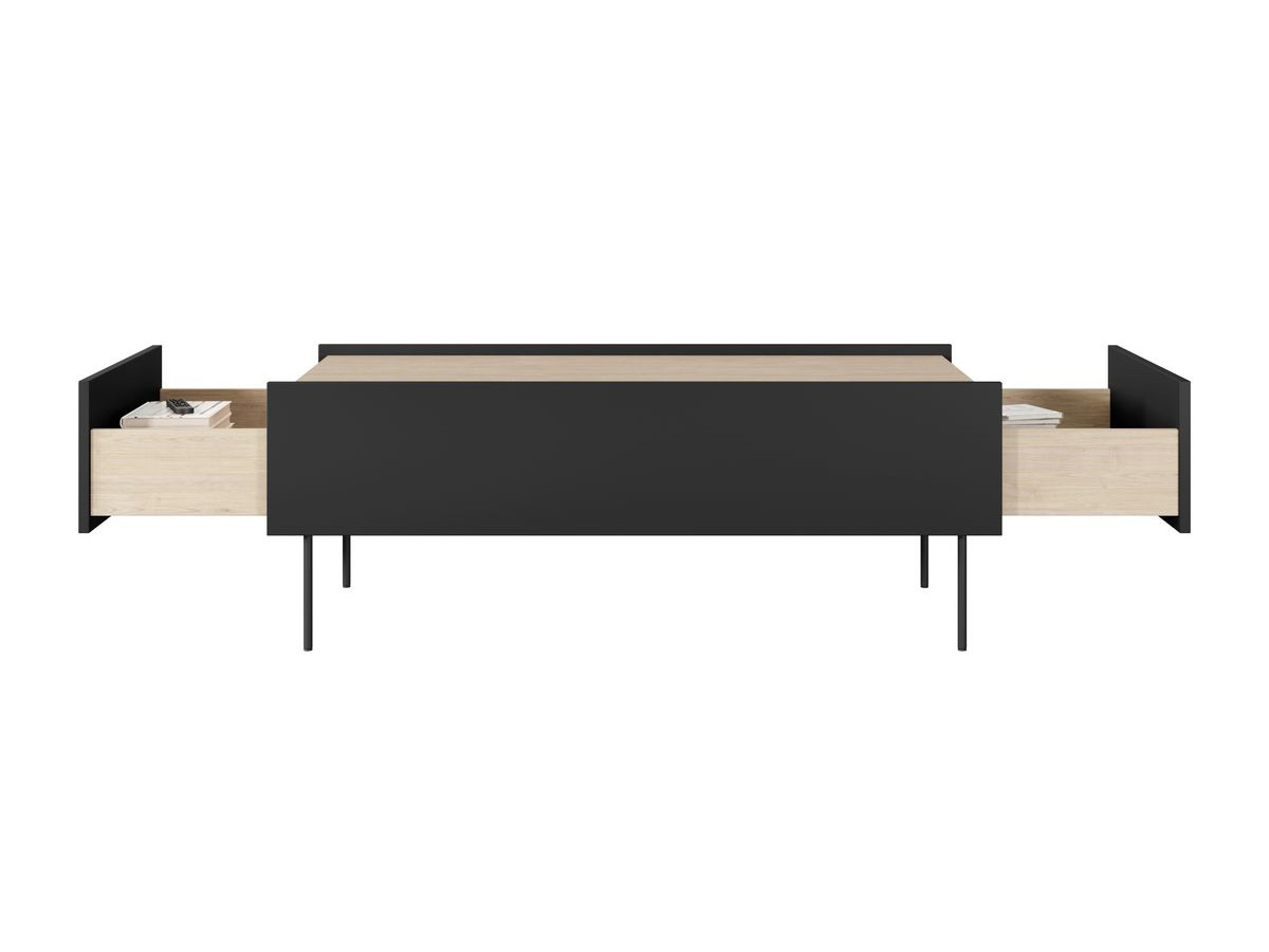 Table basse avec 2 tiroirs 120 cm ATLAS noir — vue 6