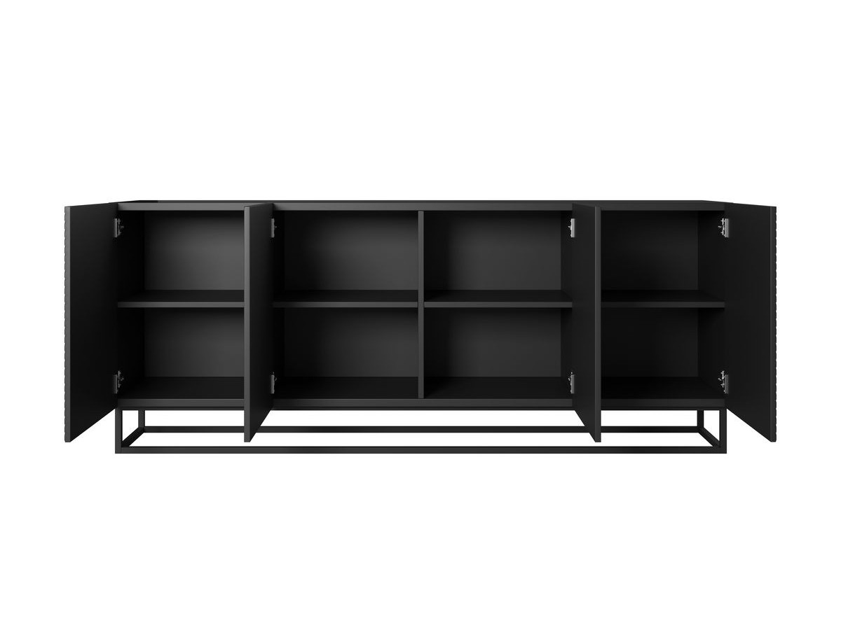 Buffet 4 portes 200 cm ALICE pieds en métal noir — vue 5