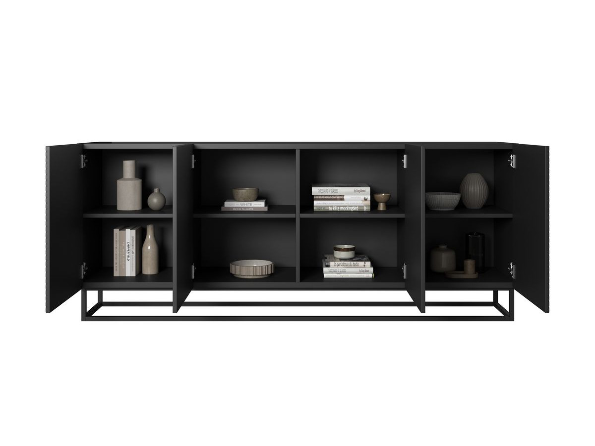 Buffet 4 portes 200 cm ALICE pieds en métal noir — vue 6