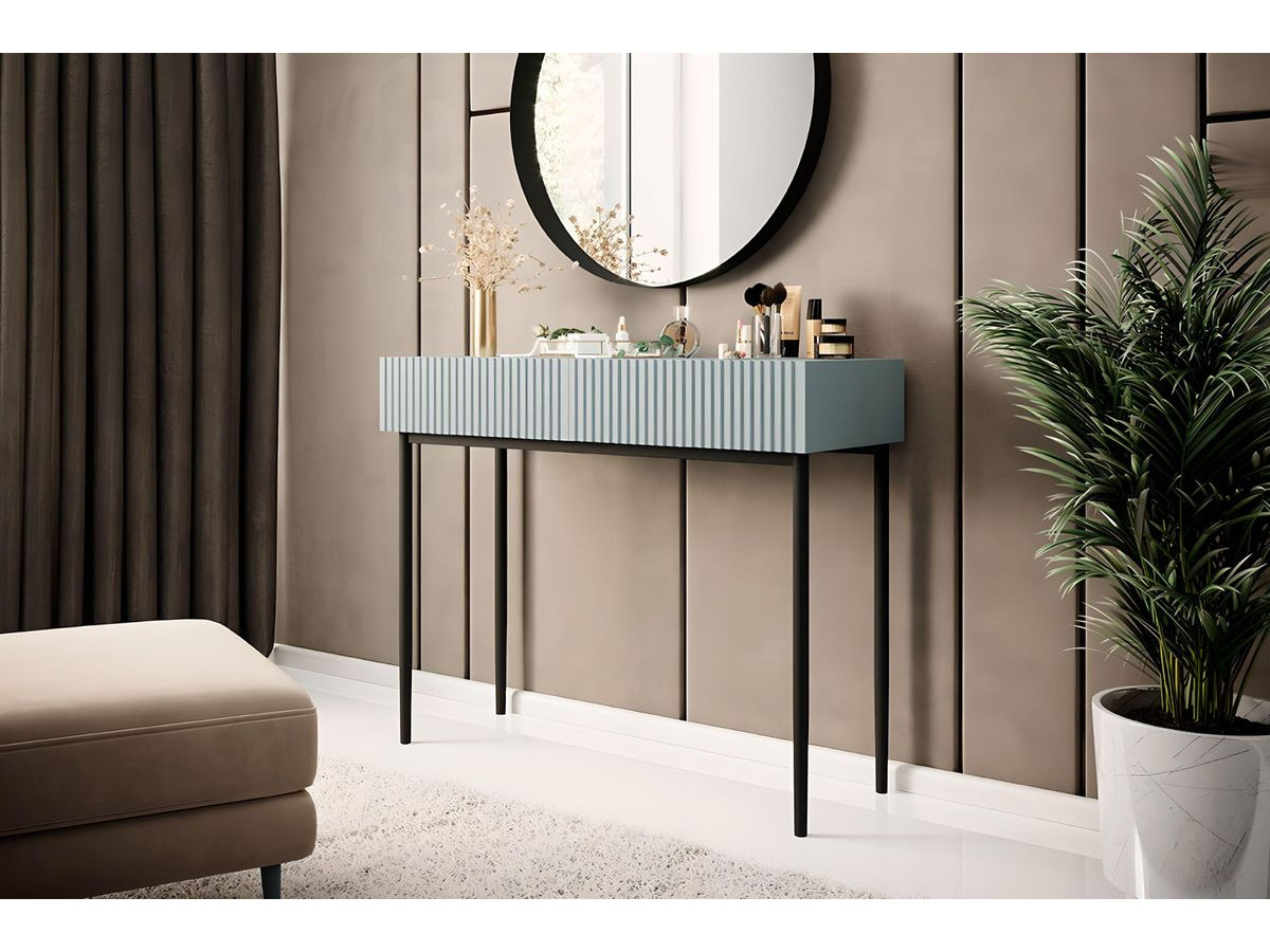 Console 2 tiroirs KASHA pieds noirs