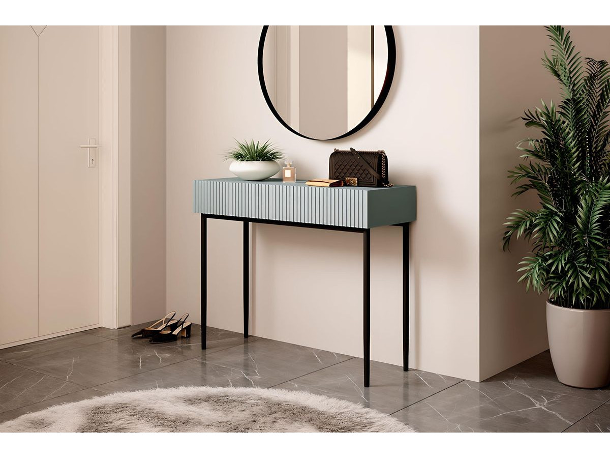 Console 2 tiroirs KASHA pieds noirs