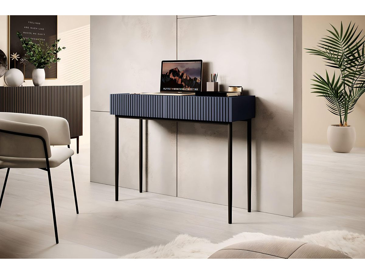 Console 2 tiroirs KASHA pieds noirs