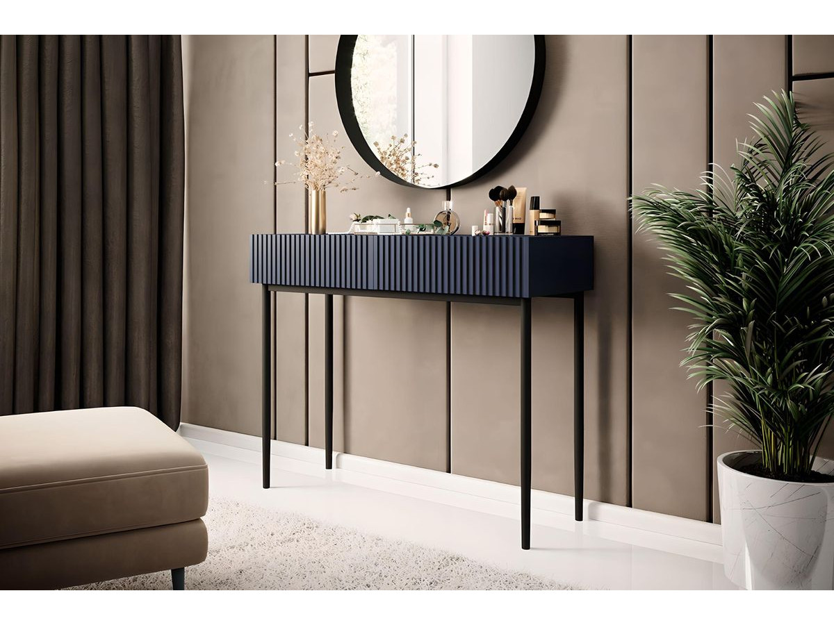 Console 2 tiroirs KASHA pieds noirs