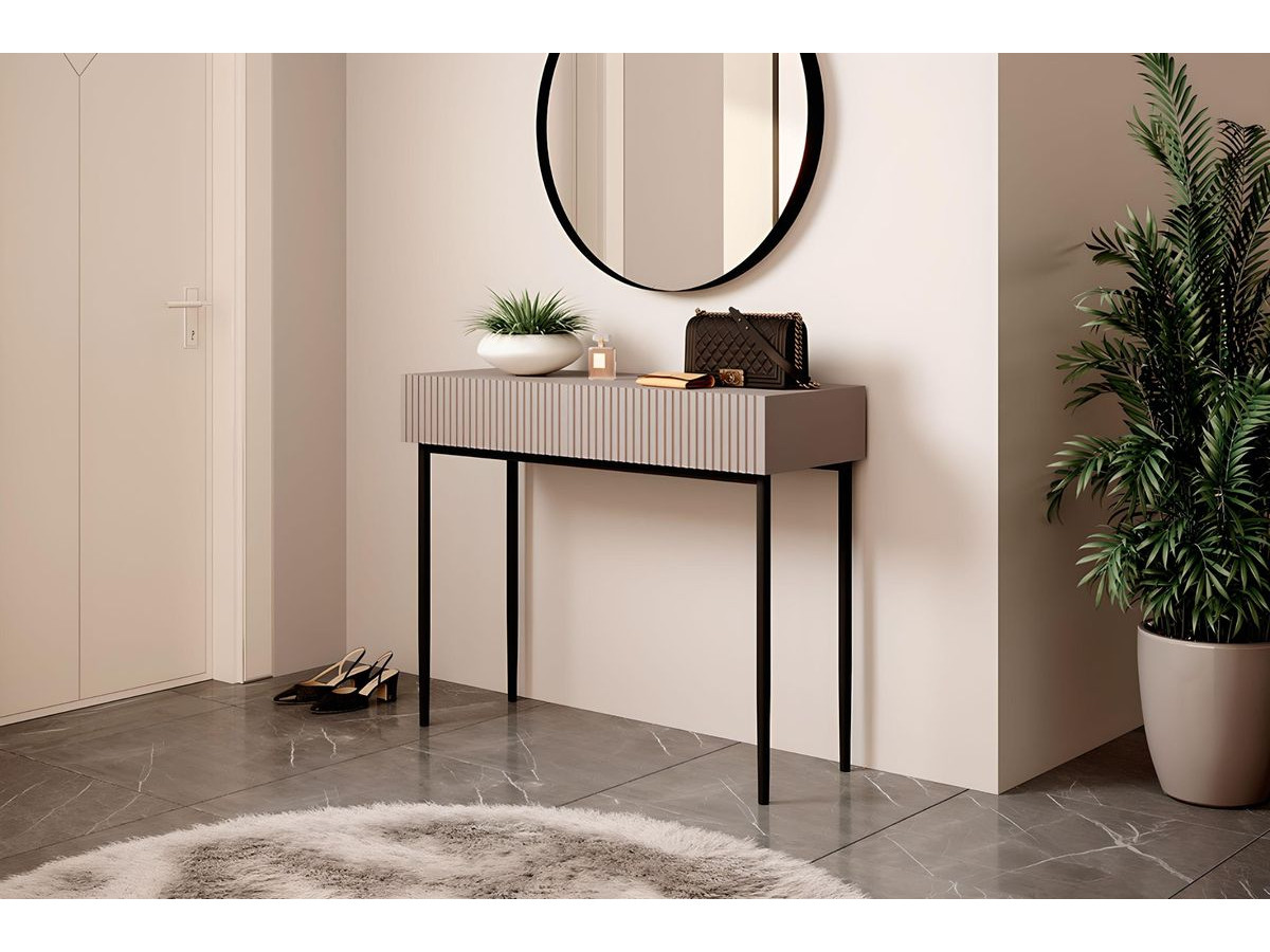 Console 2 tiroirs KASHA pieds noirs