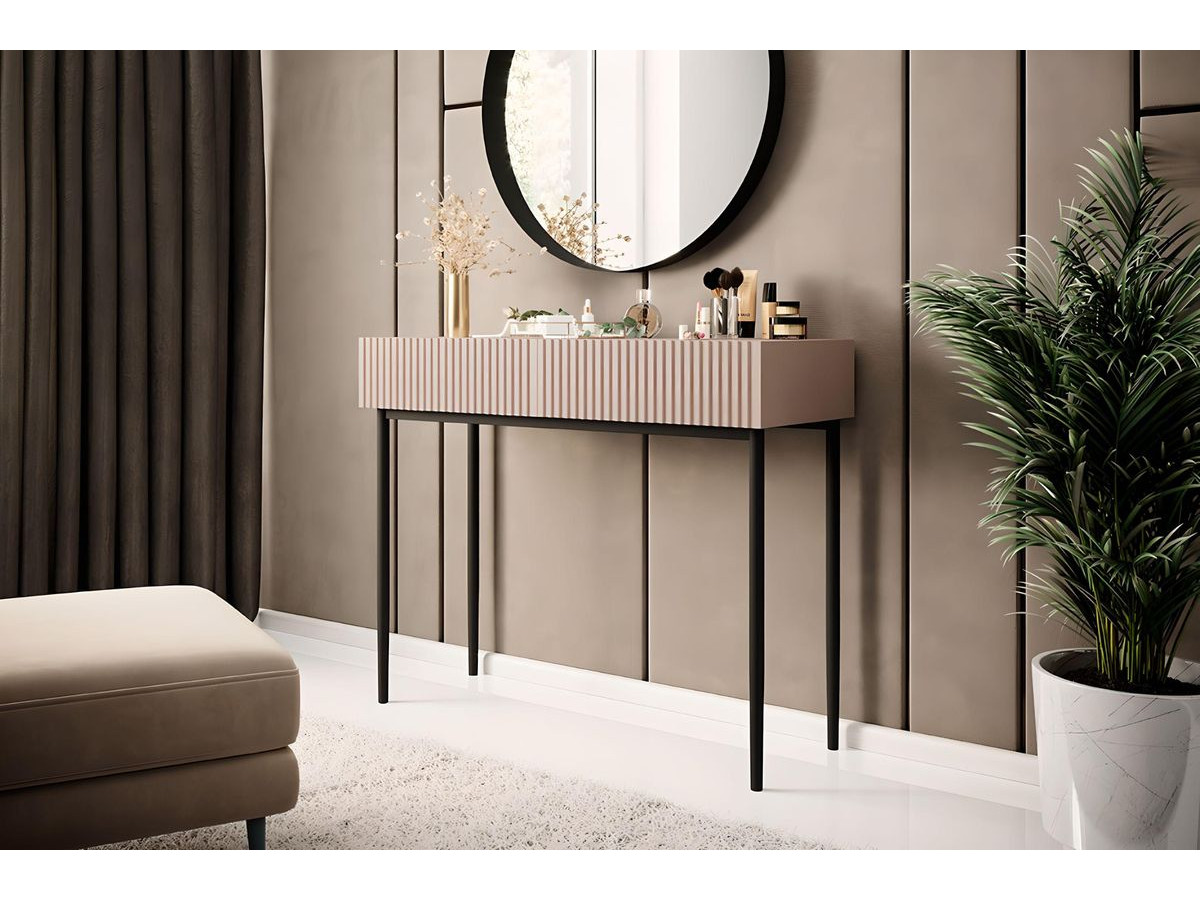 Console 2 tiroirs KASHA pieds noirs