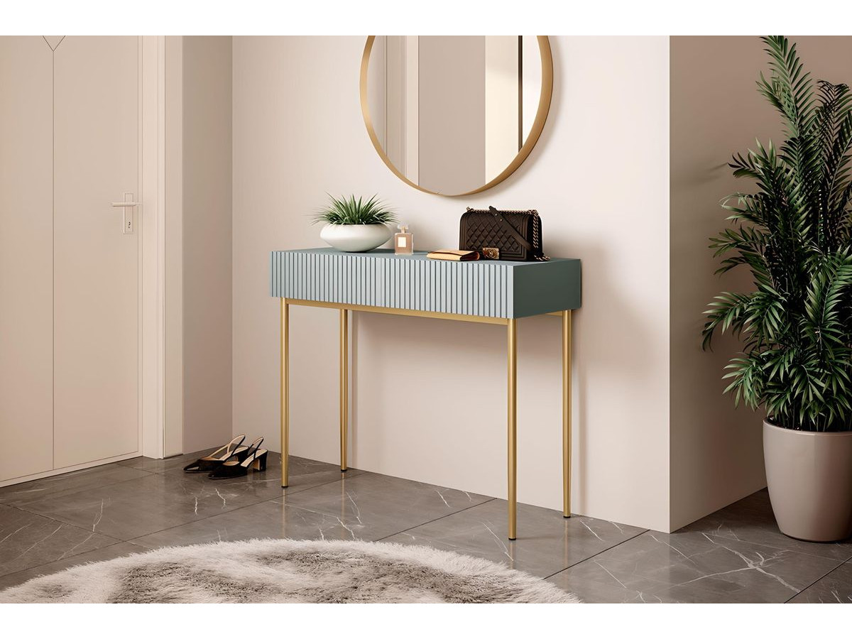 Console 2 tiroirs KASHA Pieds or