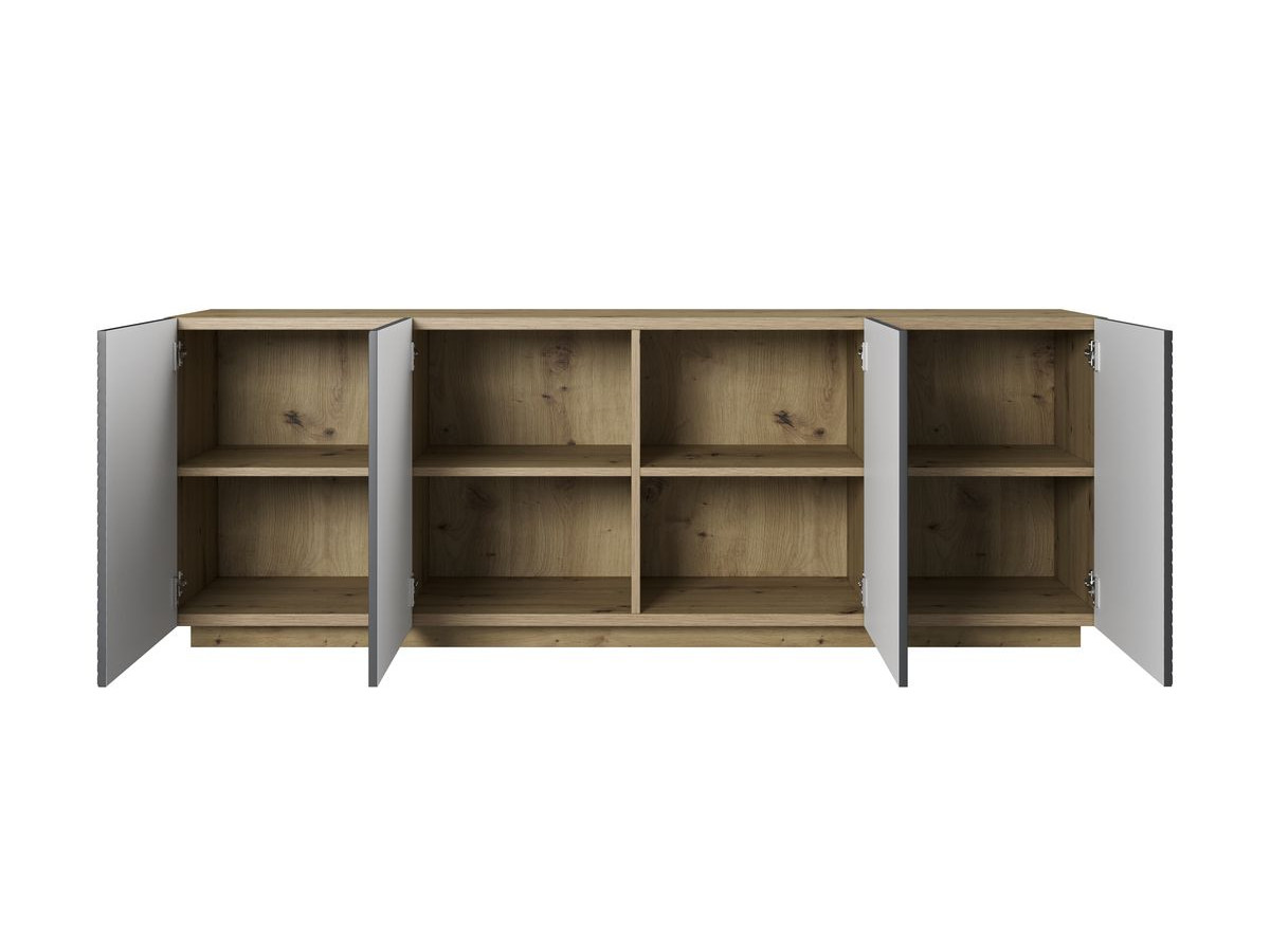 ALICE set met tv-meubel met nis van 200 cm + 4-deurs dressoir van 200 cm