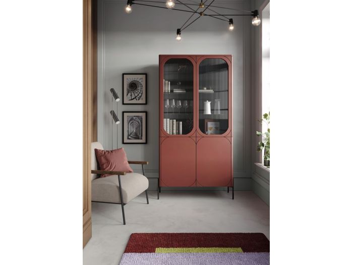 Rangement vitrine H.200 cm 2 portes TANYA