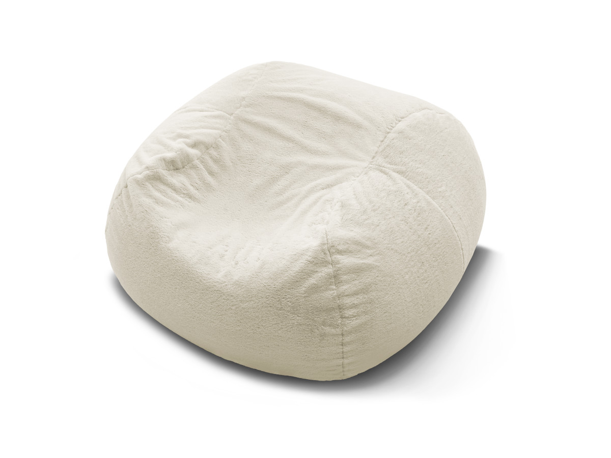Pouf ultra moelleux MERIBEL tissu imitation fourrure