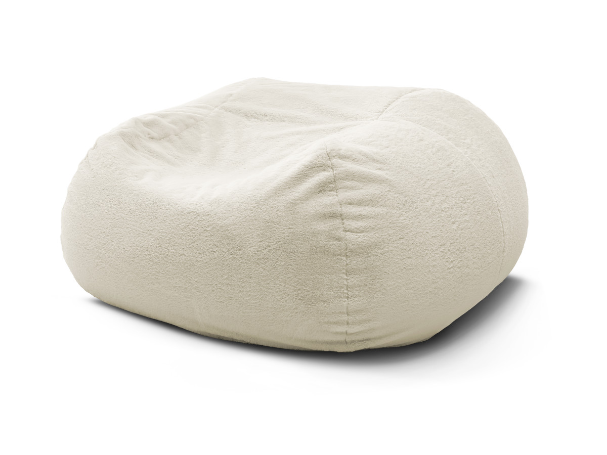 Pouf ultra moelleux MERIBEL tissu imitation fourrure