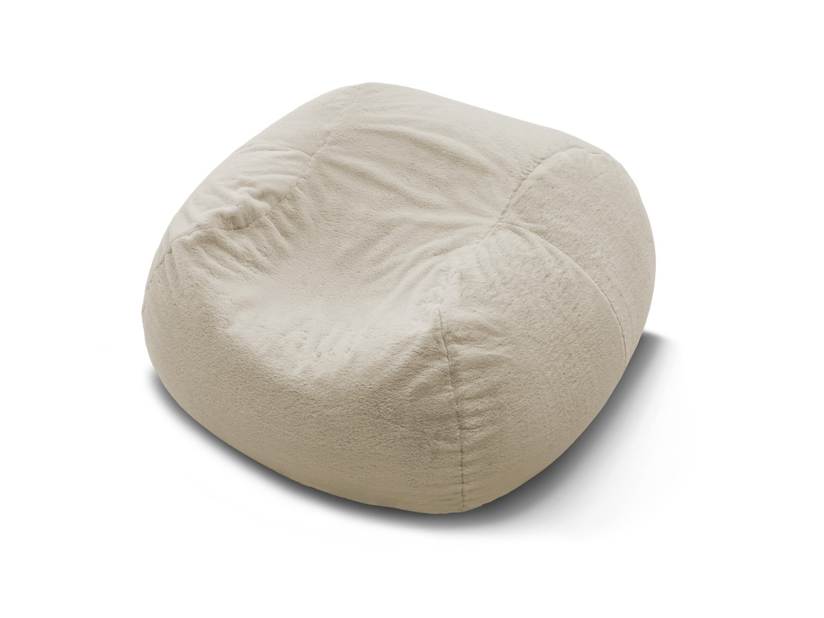 Pouf ultra moelleux MERIBEL tissu imitation fourrure