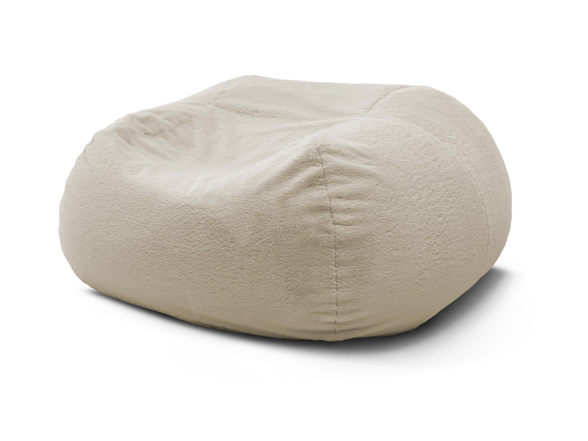 Pouf ultra moelleux MERIBEL tissu imitation fourrure