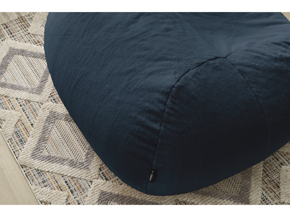 Pouf ultra moelleux MERIBEL tissu imitation fourrure