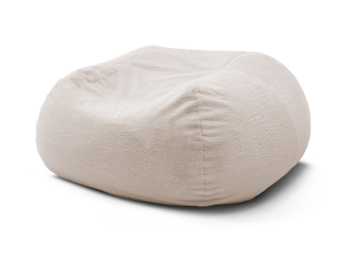 Pouf ultra moelleux MERIBEL tissu imitation fourrure
