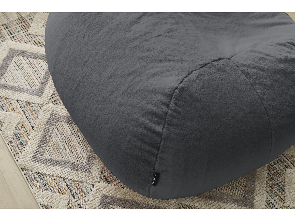 Pouf ultra moelleux MERIBEL tissu imitation fourrure