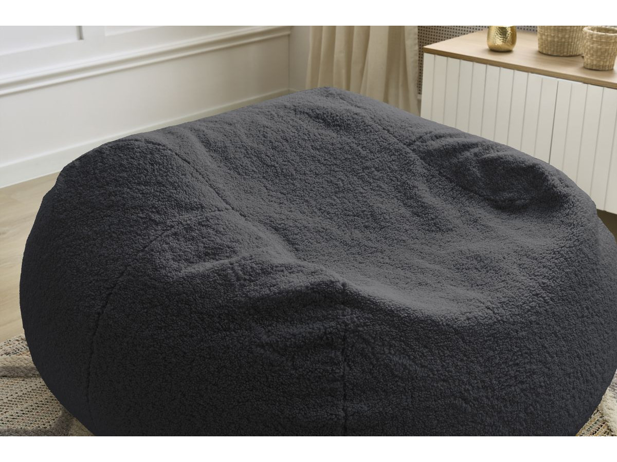 Pouf ultra moelleux MERIBEL tissu bouclette