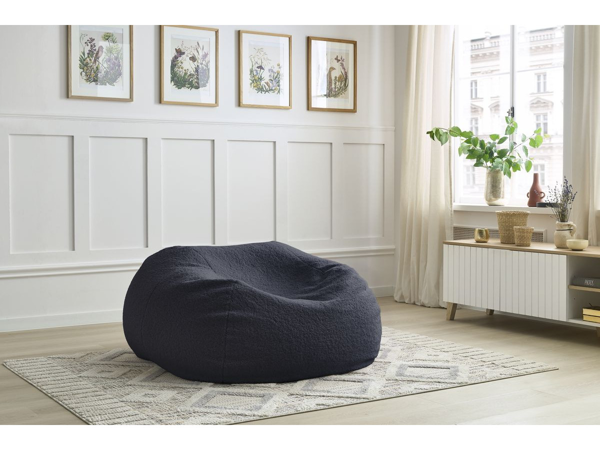 Pouf ultra moelleux MERIBEL tissu bouclette