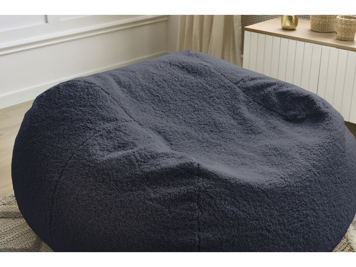 Pouf ultra moelleux MERIBEL tissu bouclette