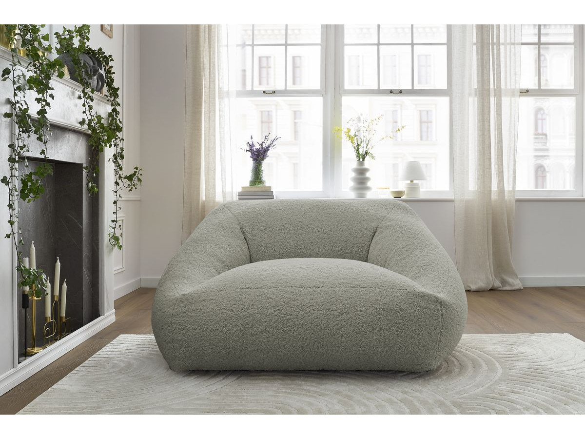 Pouf ultra moelleux LILIBET tissu bouclette
