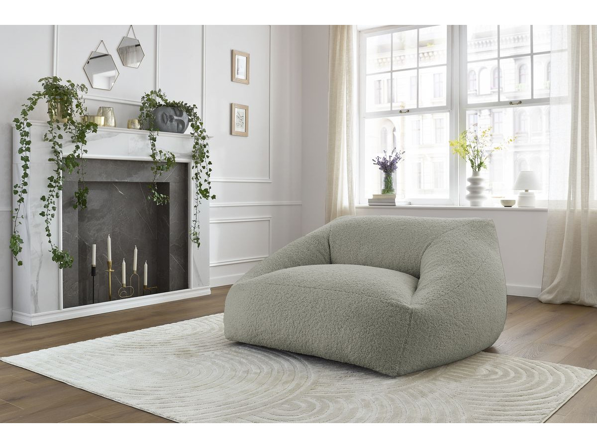 Pouf ultra moelleux LILIBET tissu bouclette