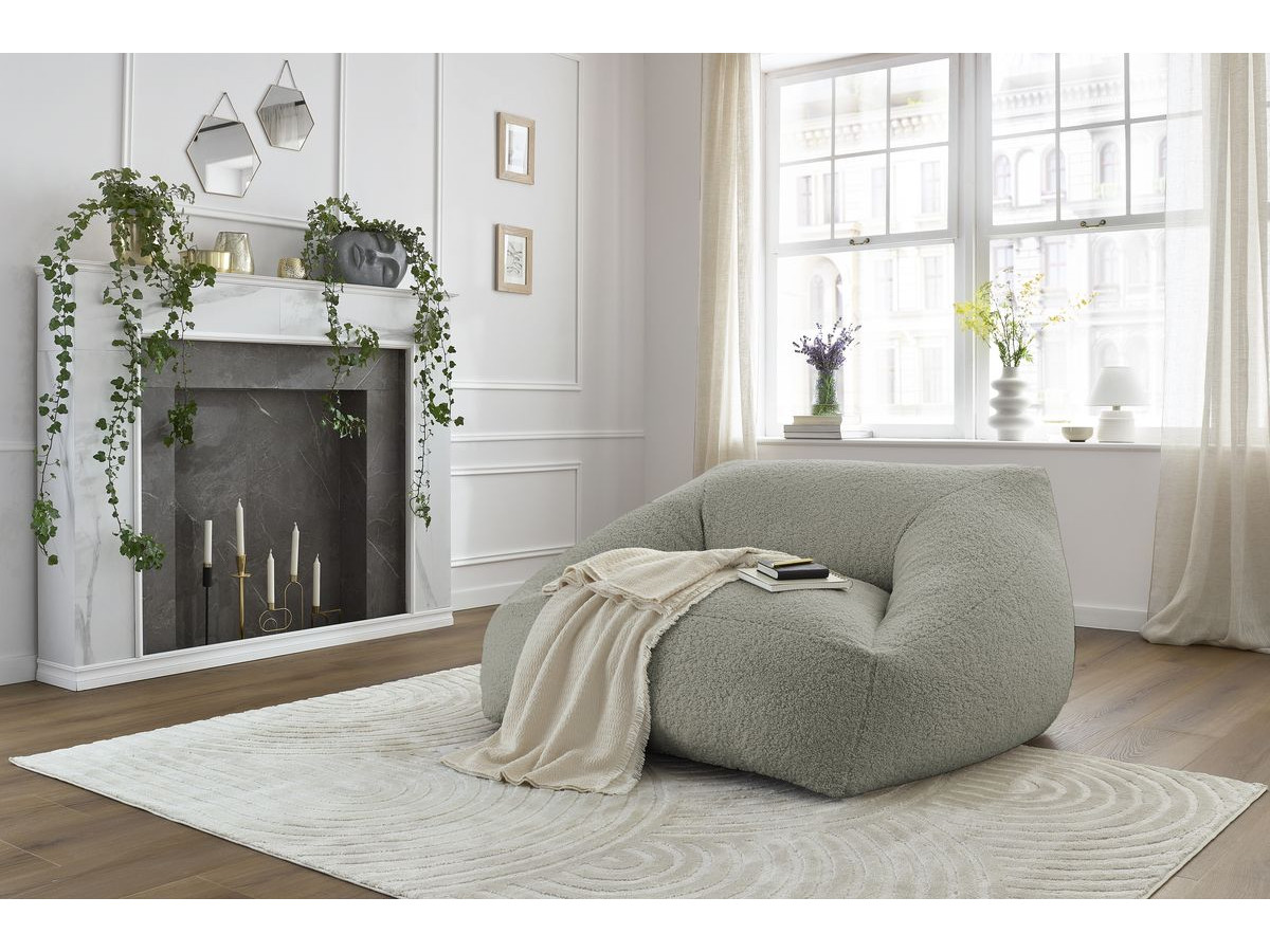 Pouf ultra moelleux LILIBET tissu bouclette