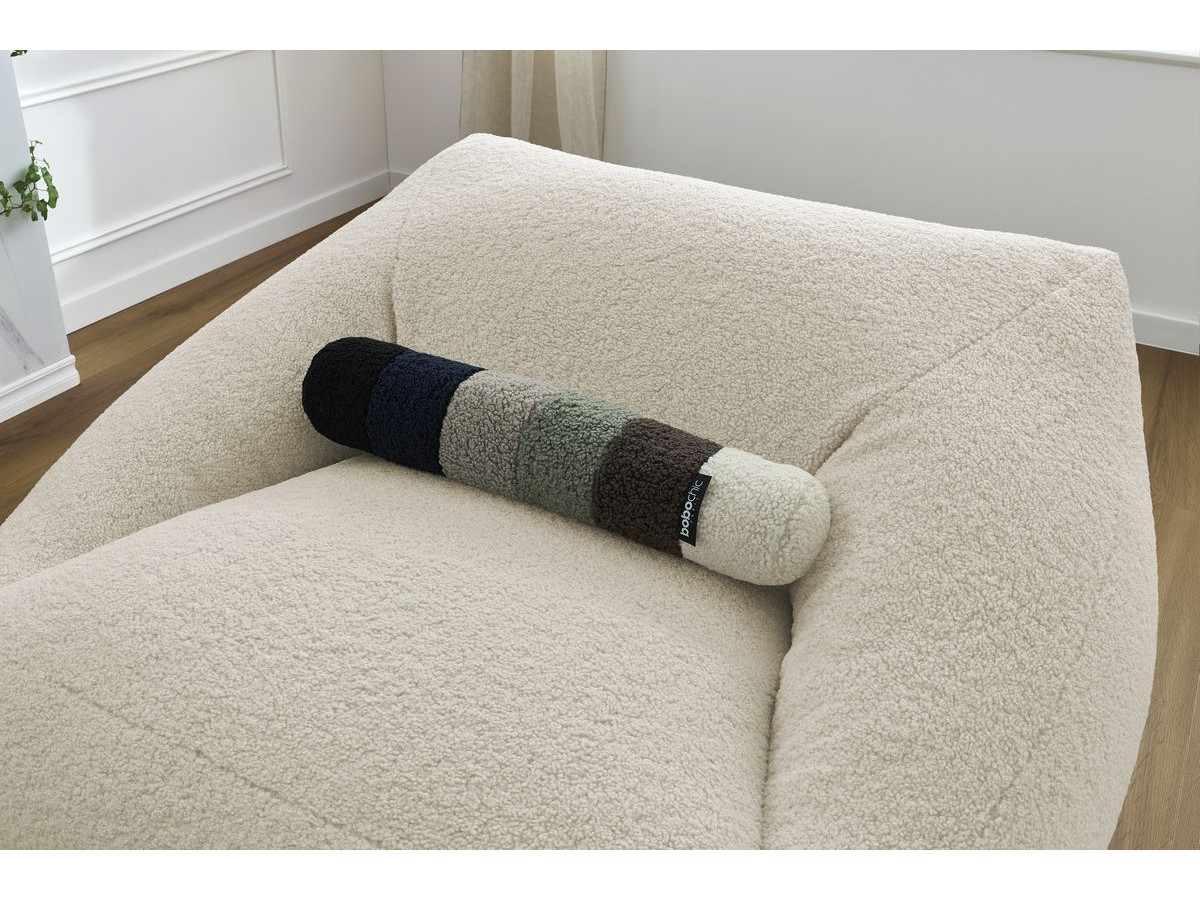 Canapé d'angle fixe EVEREST tissu chiné - Orange - Angle droit - 10 coussins