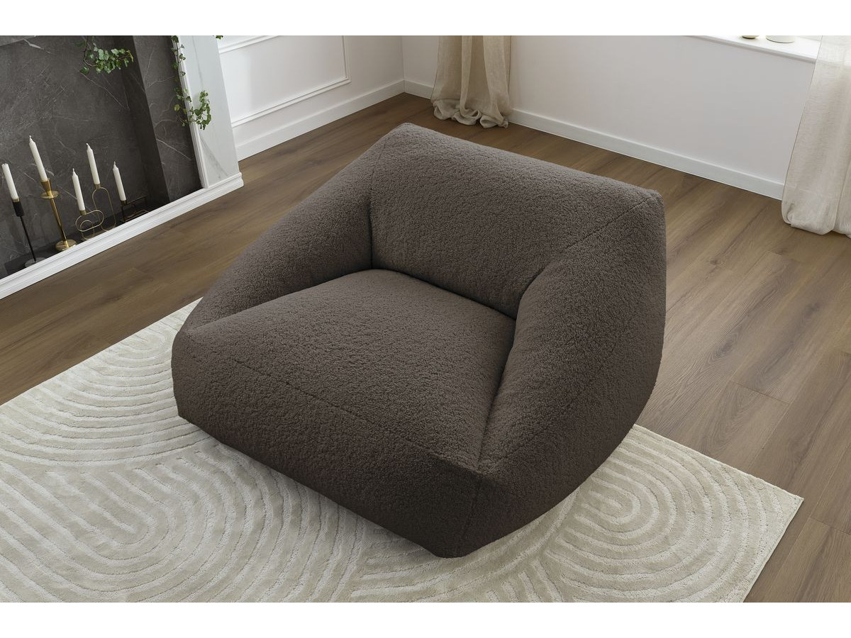 Canapé d'angle fixe EVEREST tissu chiné - Orange - Angle droit - 10 coussins