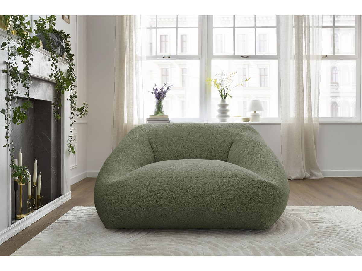 Pouf ultra moelleux LILIBET bouclette vert — vue 5