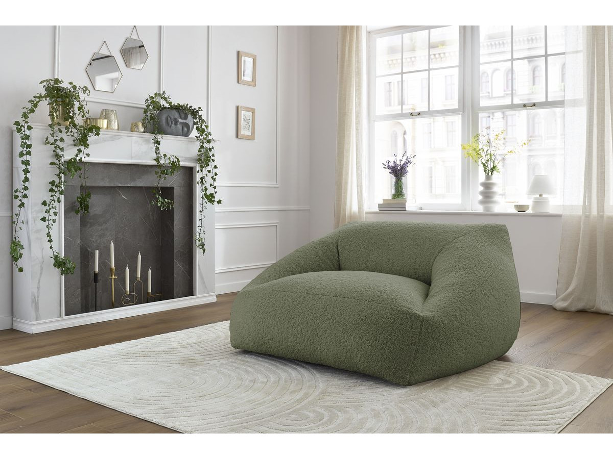 Pouf ultra moelleux LILIBET tissu bouclette
