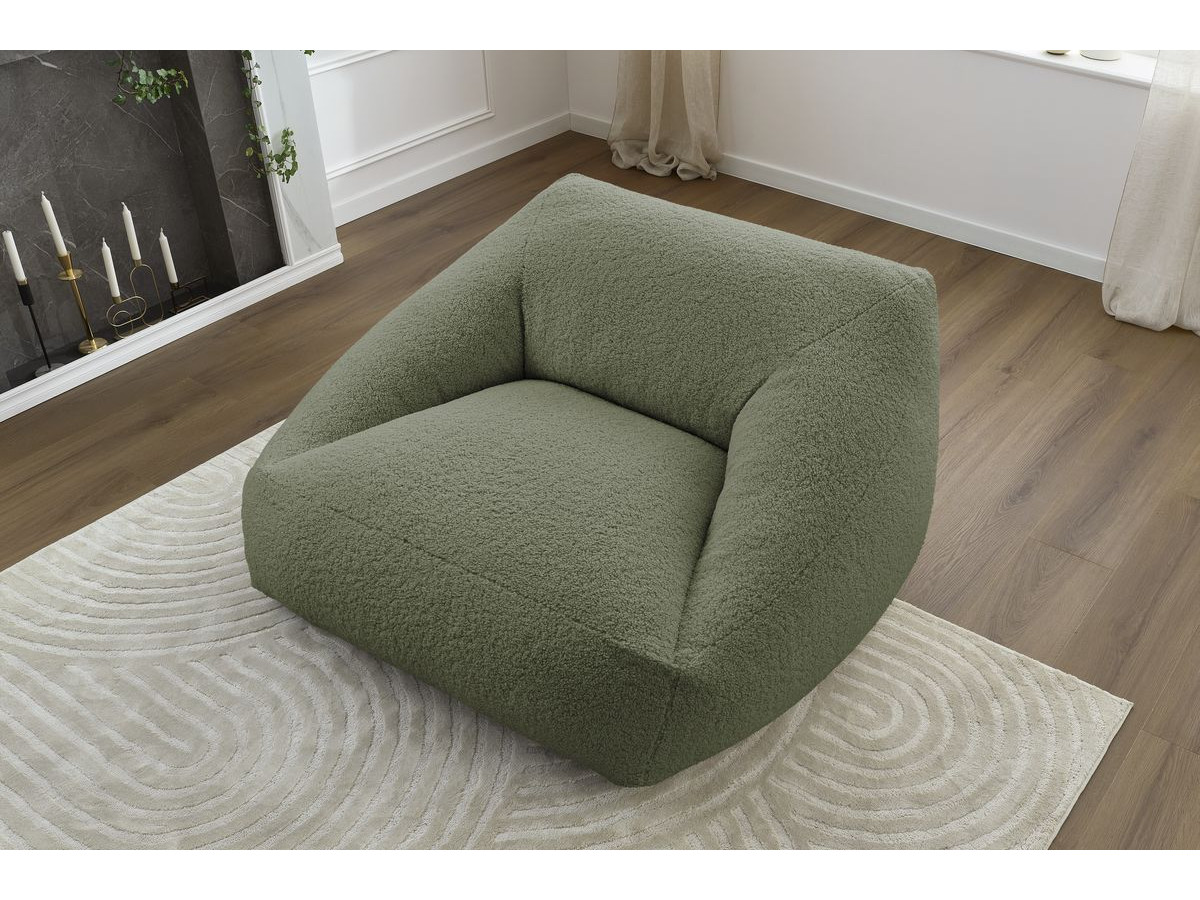 Pouf ultra moelleux LILIBET tissu bouclette