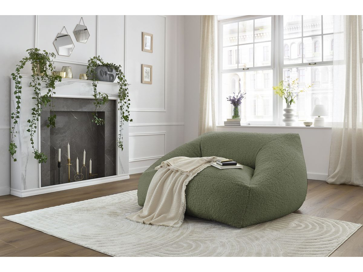 Pouf ultra moelleux LILIBET tissu bouclette