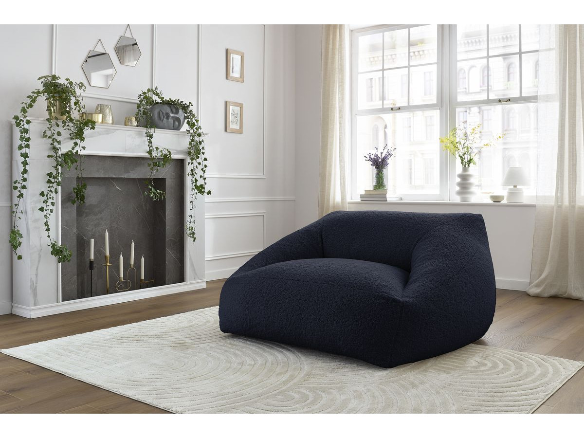 Pouf ultra moelleux LILIBET tissu bouclette