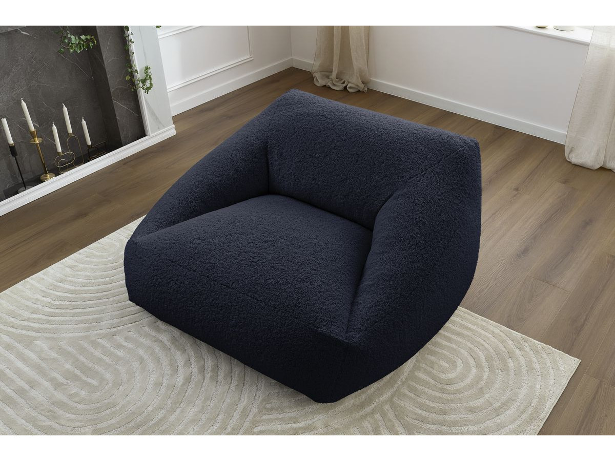 Pouf ultra moelleux LILIBET tissu bouclette