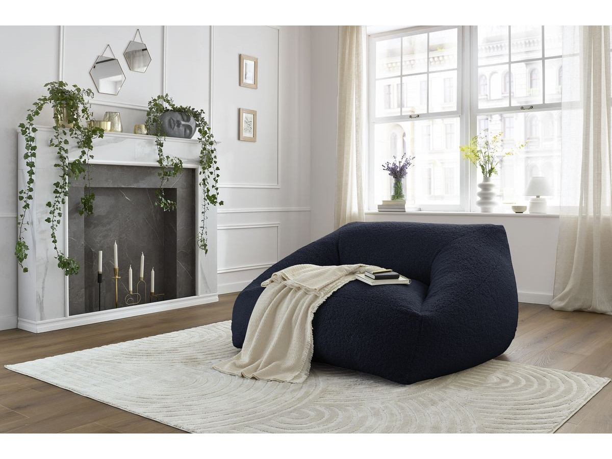 Pouf ultra moelleux LILIBET tissu bouclette