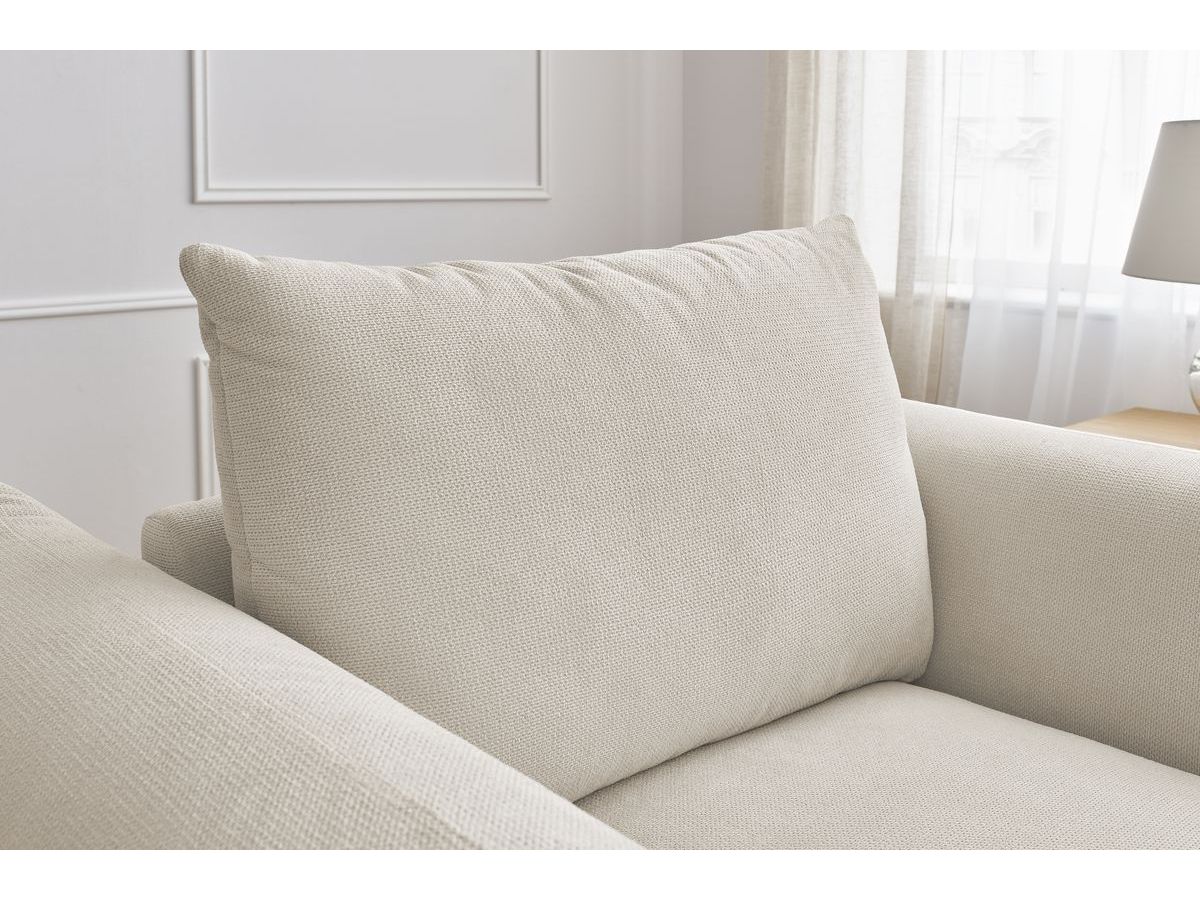 Canapé d'angle fixe EVEREST tissu chiné - Orange - Angle droit - 10 coussins