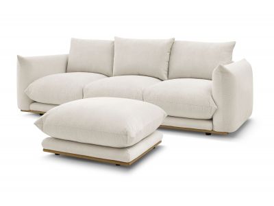 Canapé droit fixe 3 places ERNEST avec pouf