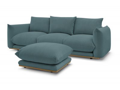 Canapé droit fixe 3 places ERNEST avec pouf