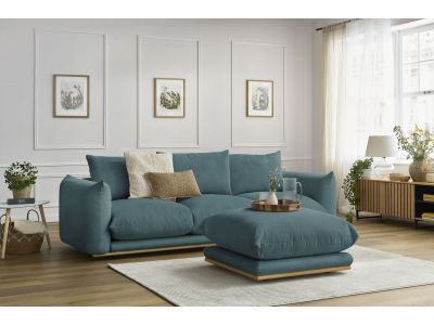 Canapé droit fixe 3 places ERNEST avec pouf