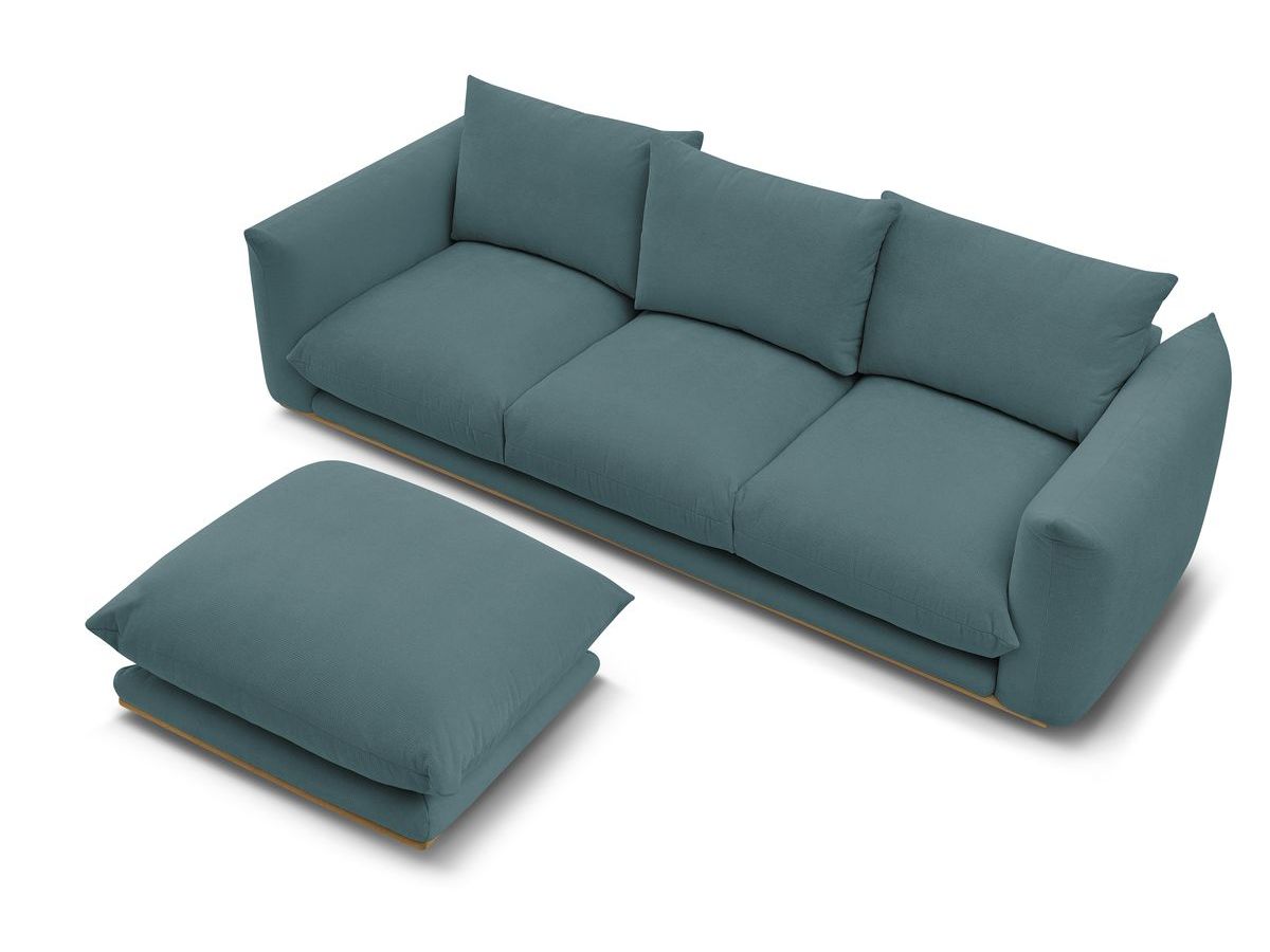 Canapé d'angle fixe EVEREST tissu chiné - Orange - Angle droit - 10 coussins