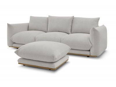 Canapé droit fixe 3 places ERNEST avec pouf