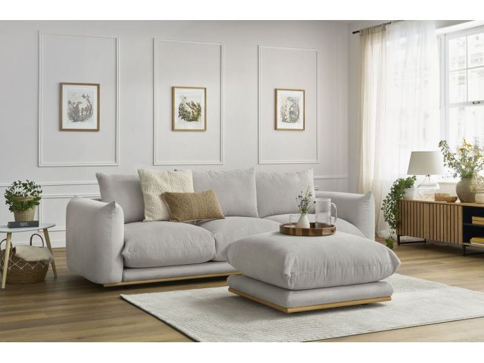 Canapé droit fixe 3 places ERNEST avec pouf