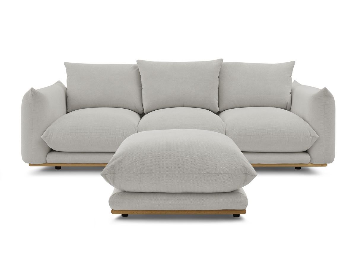 Canapé d'angle fixe EVEREST tissu chiné - Orange - Angle droit - 10 coussins