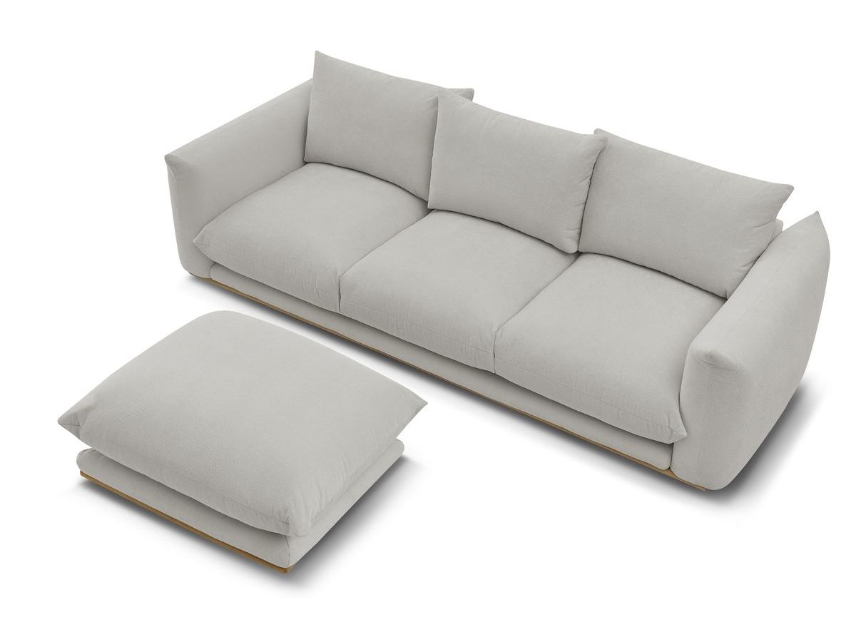 Canapé d'angle fixe EVEREST tissu chiné - Orange - Angle droit - 10 coussins